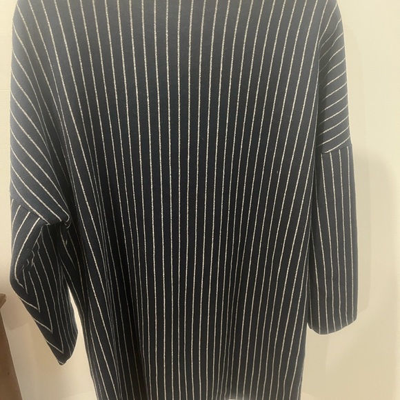 NWOT / Zara  Long Sleeve Shift Dress Blue Pin Striped Size L - Picture 3 of 5